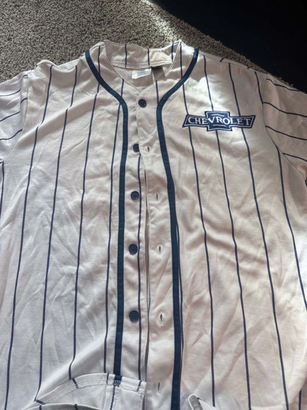 Men’s Cream Pinstripe Baseball Jersey
